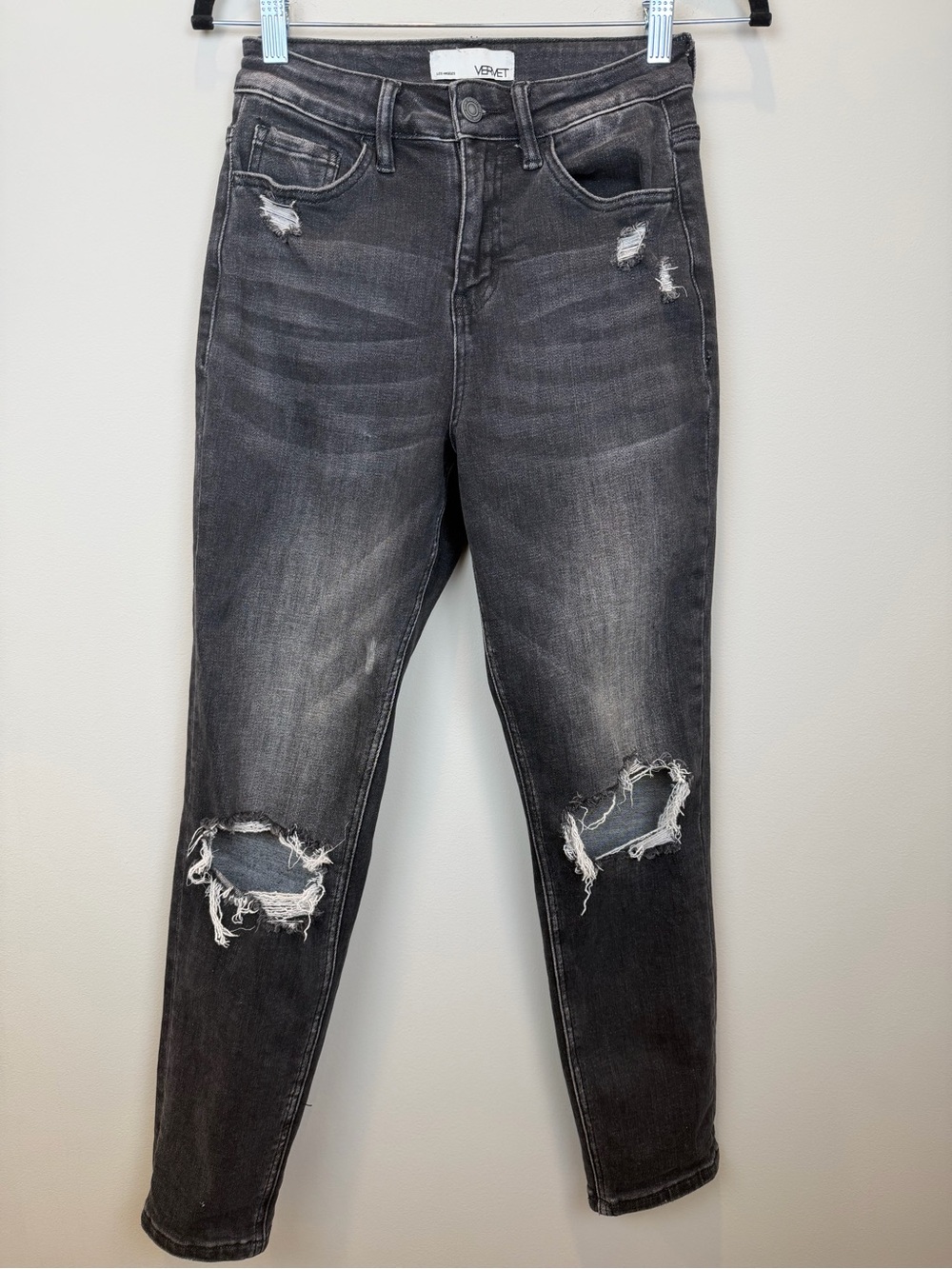 Vervet Los Angeles Black Gray Distressed Jeans Size 24